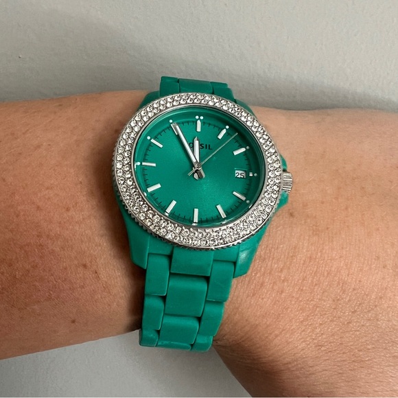 Ladies Fossil Cecil Watch Green Stainless - Picture 3 of 4